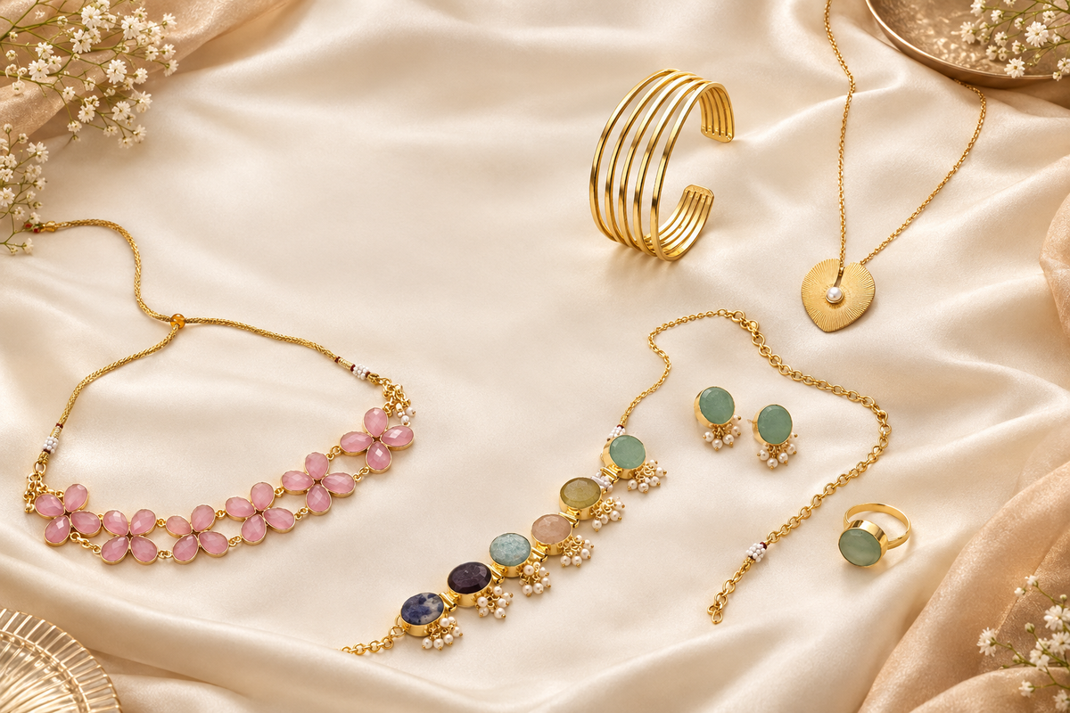 Jiaara jewellery sale banner featuring real collection products