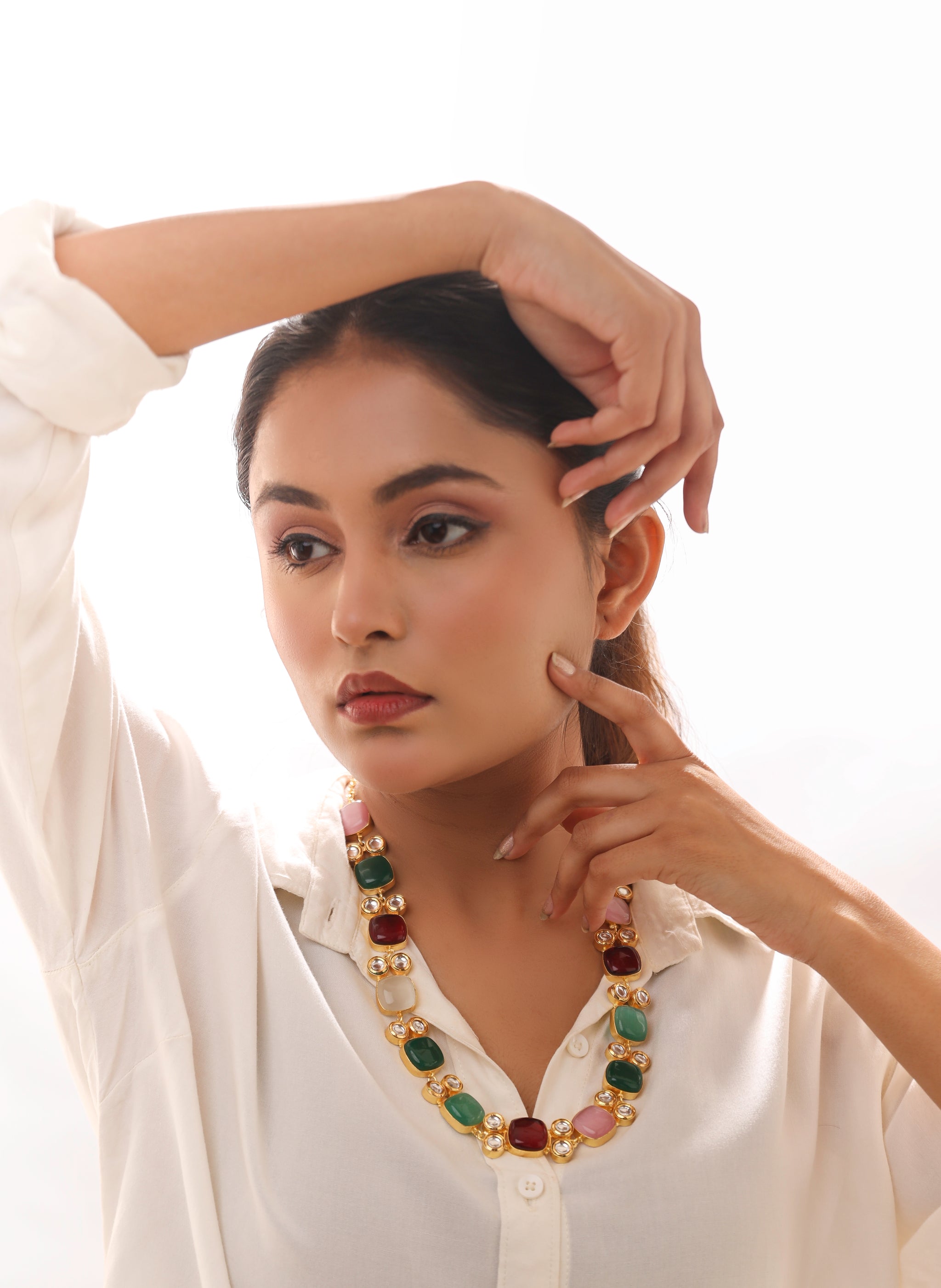 Crystal Cascade Necklace Set