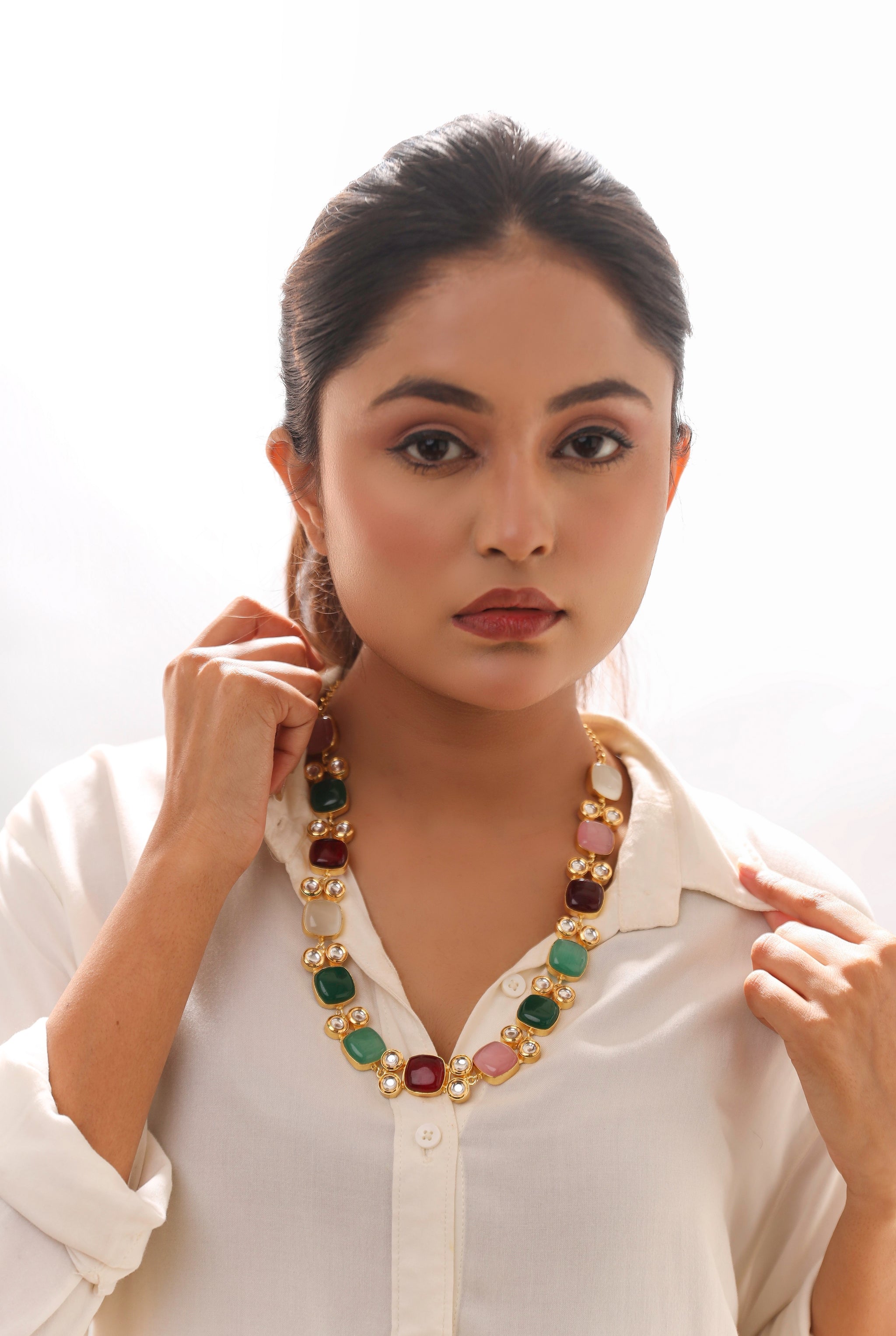 Crystal Cascade Necklace Set