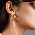 Baroque Pearl Hoop Earrings