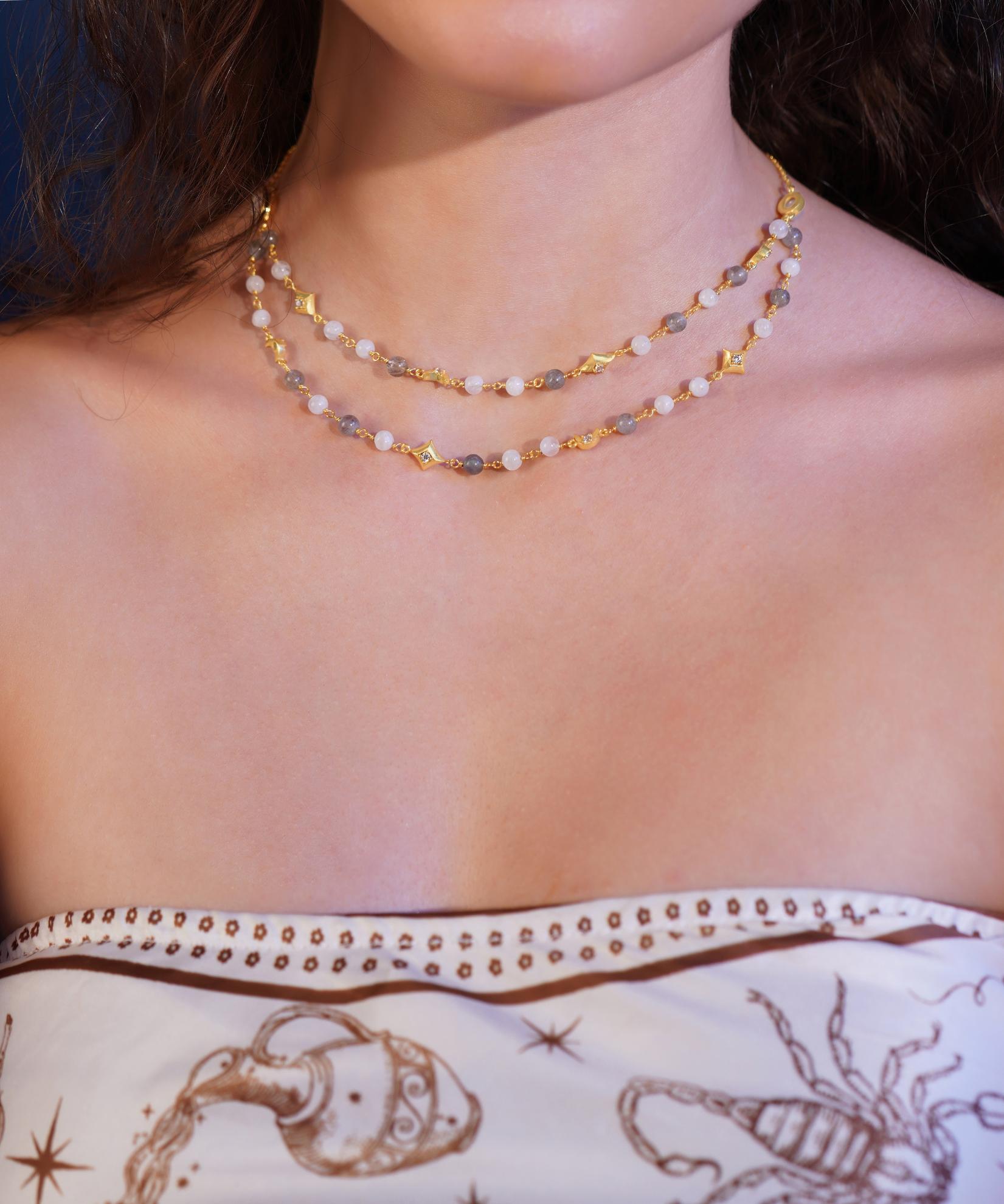 MC Paris Labradorite Douple layer Necklace