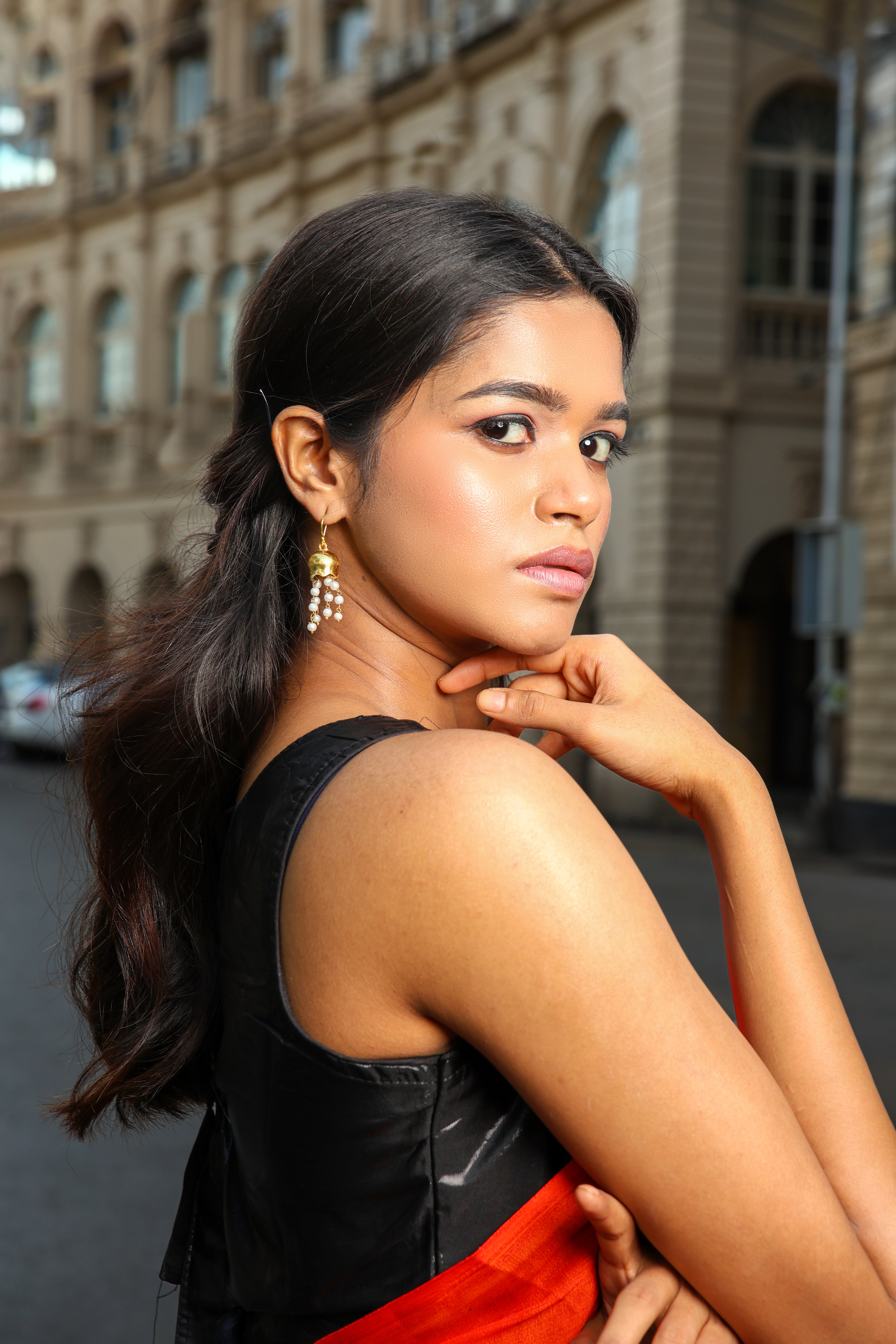 Clustered Pearl Dangle Jhumki Earrings