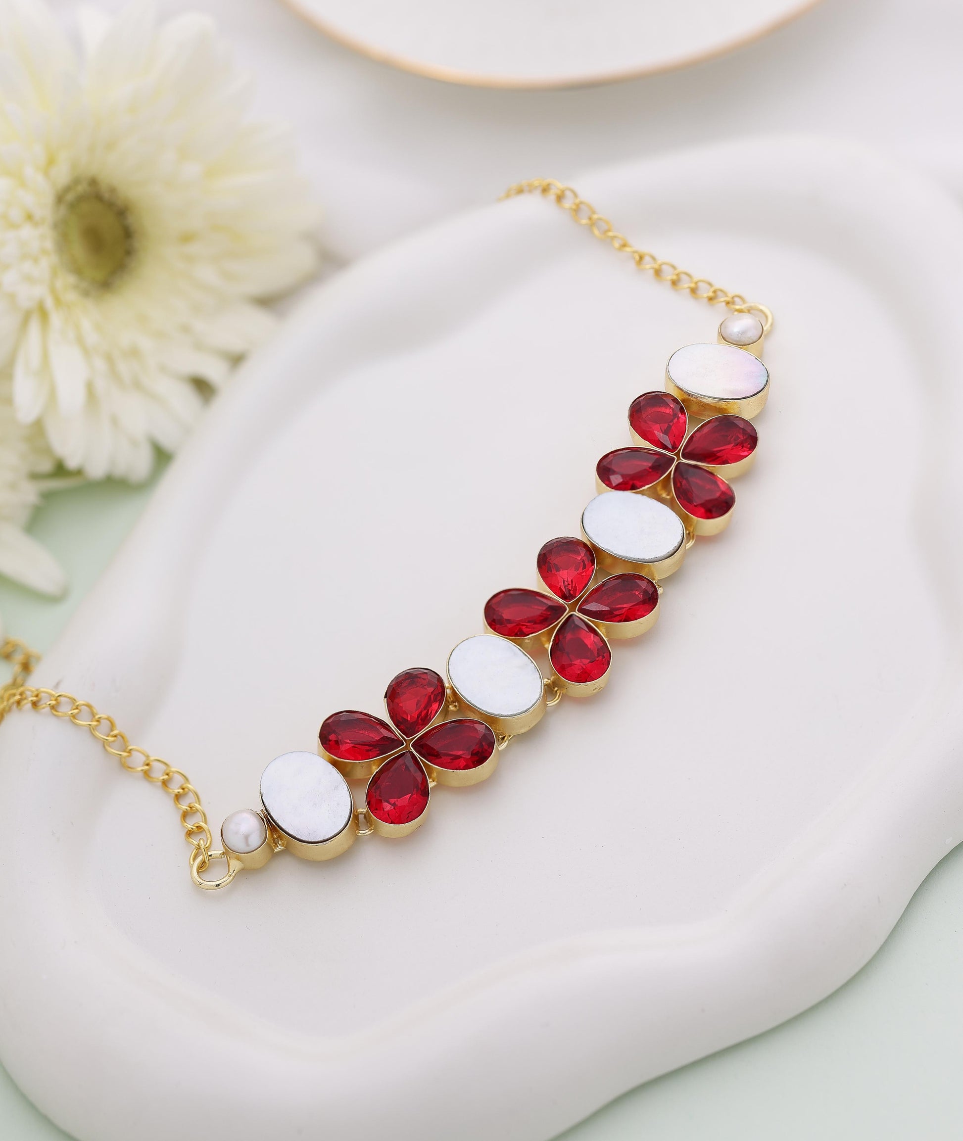 Gemstone glow Choker Necklace