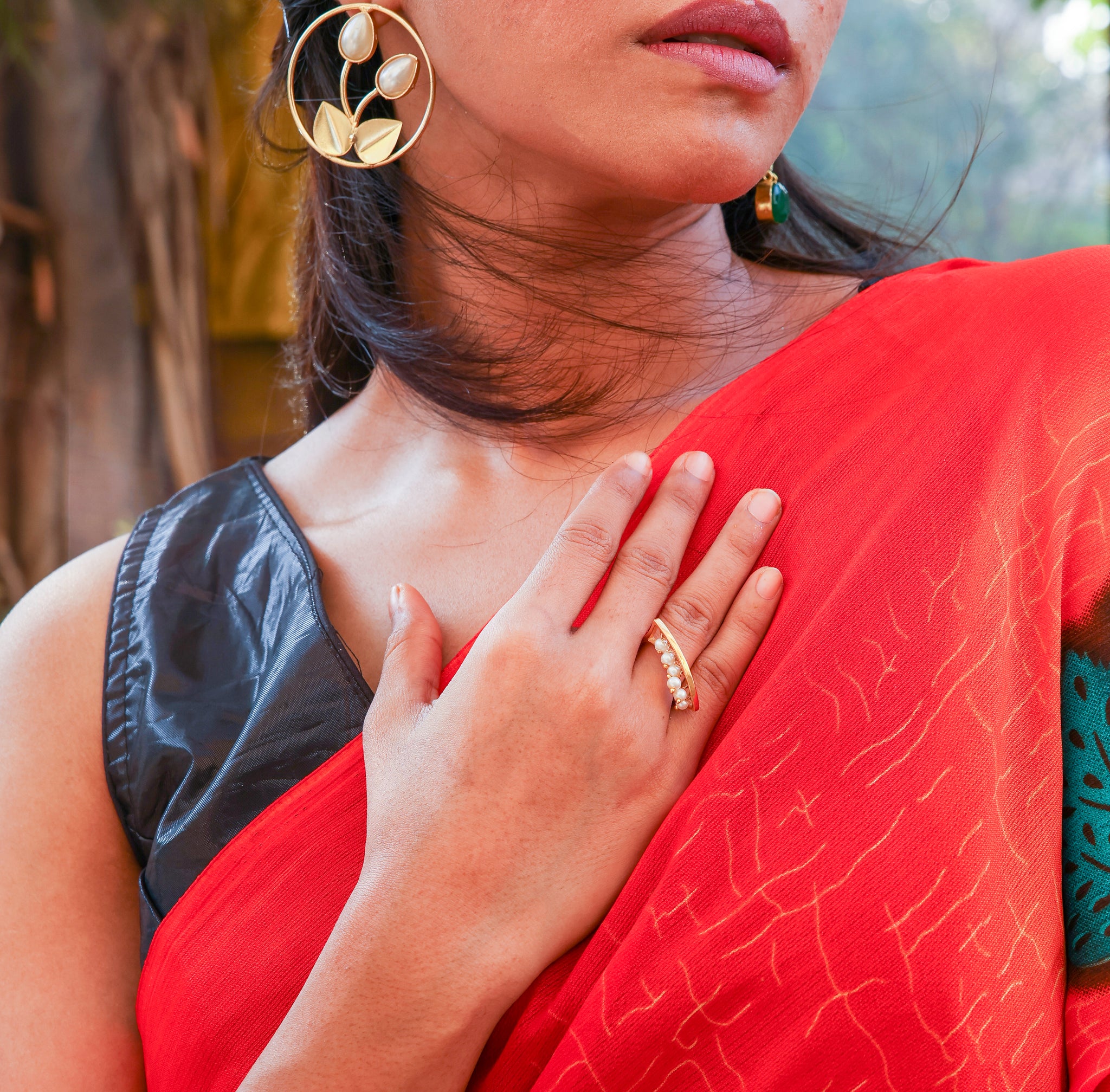 Pearl Drop Crown Ring