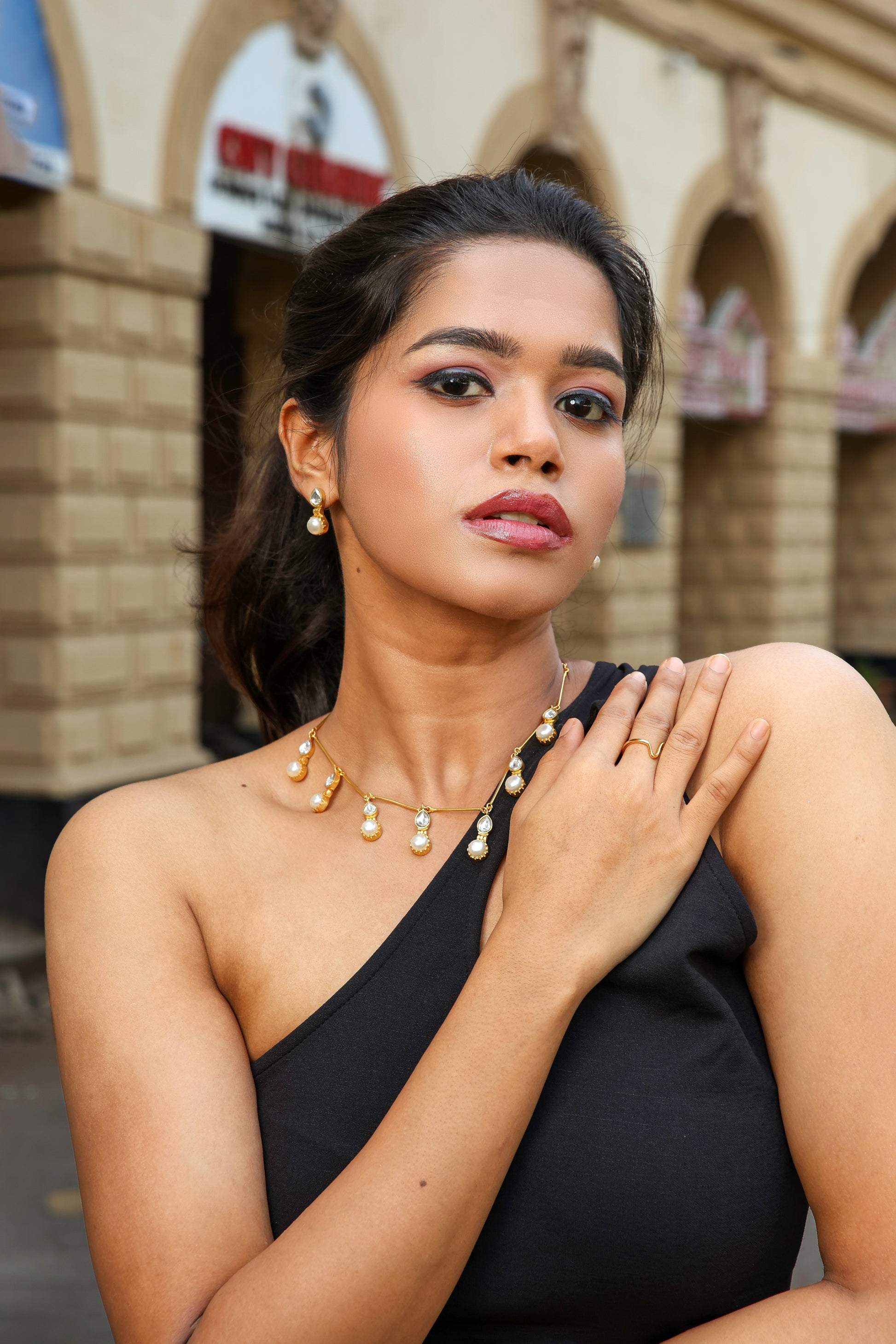 Enchanting pearl drop Necklace set