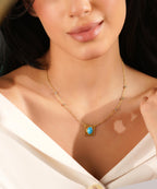 MC Paris Turquoise Abstract Necklace
