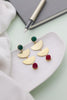 Dual Moon Raw Stone Earrings