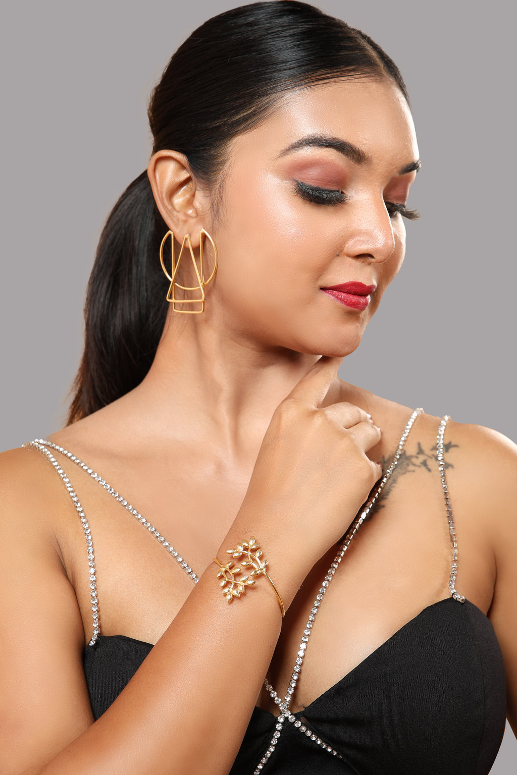 Brass Harmony Geometric Earrings