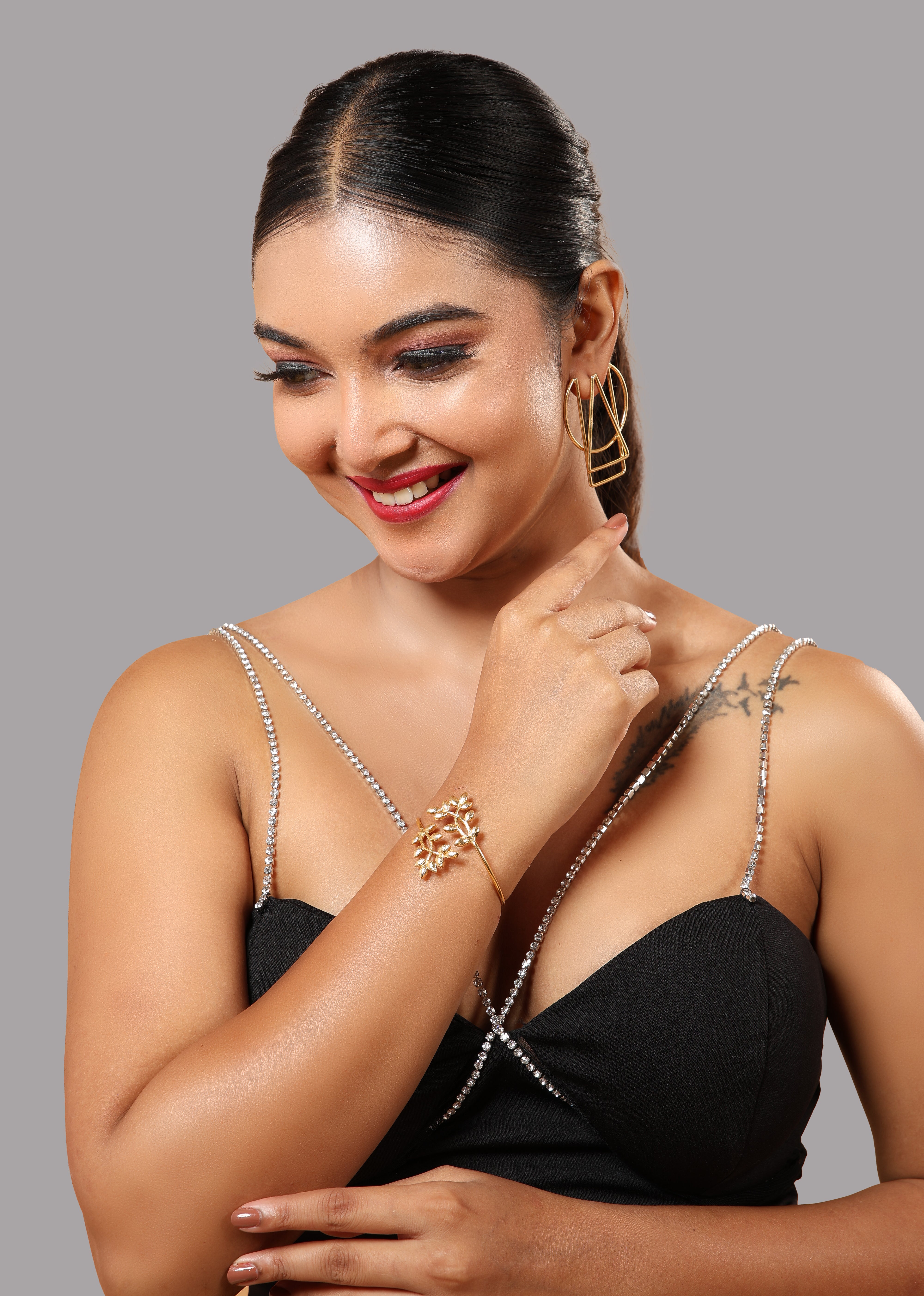 Brass Harmony Geometric Earrings