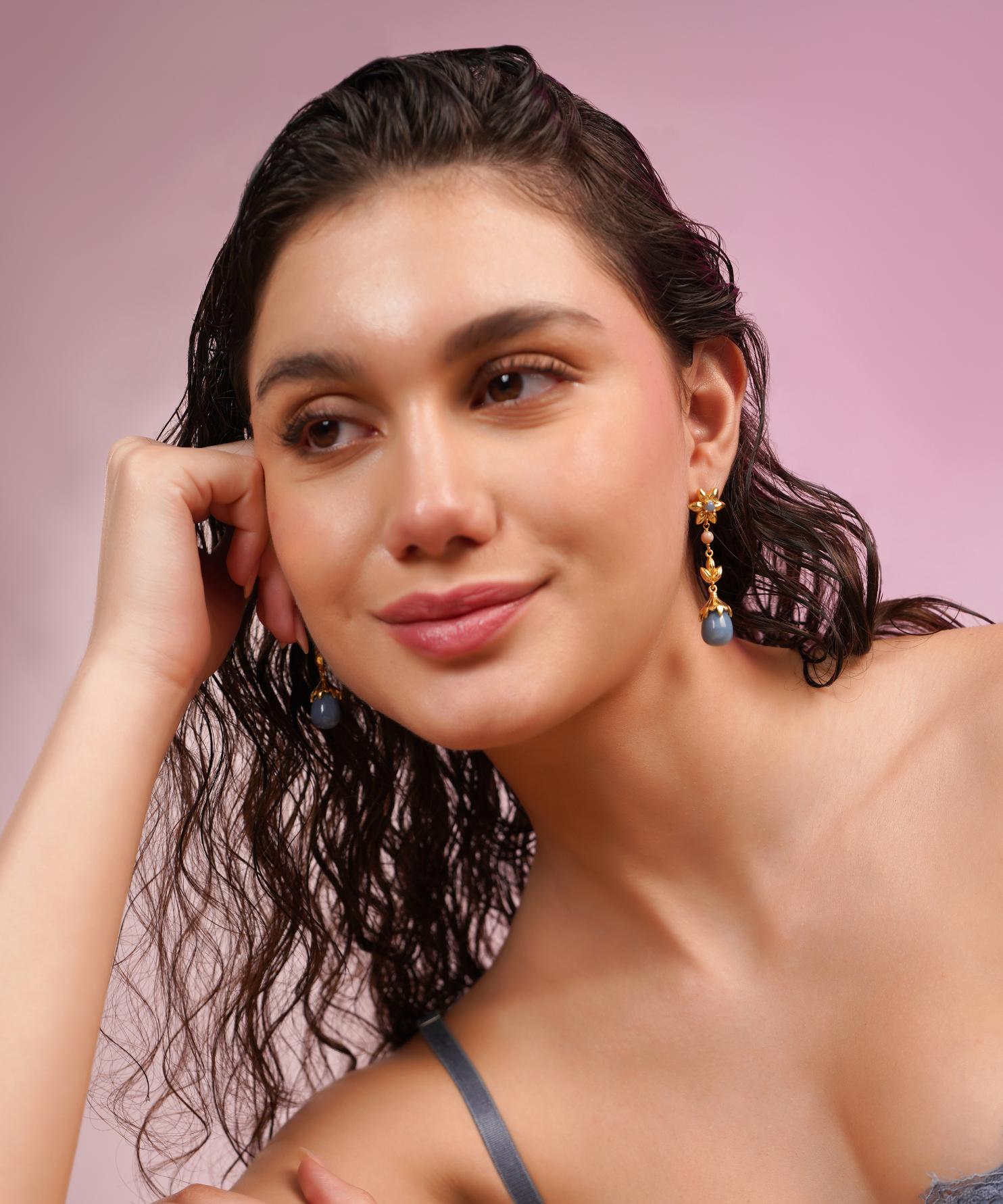 MC Paris Turqoise Botanical Earrings