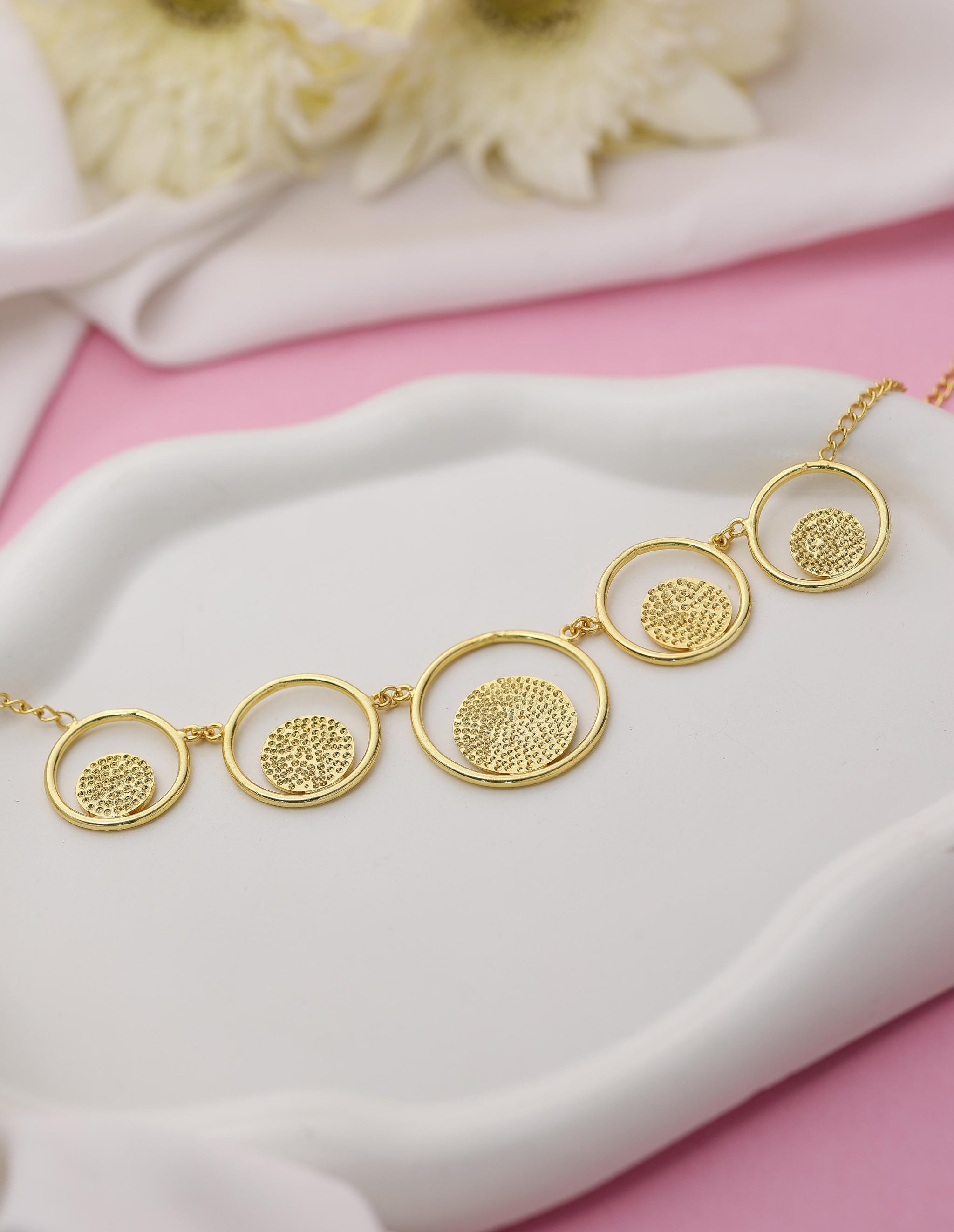 5 Textured Coin Necklace