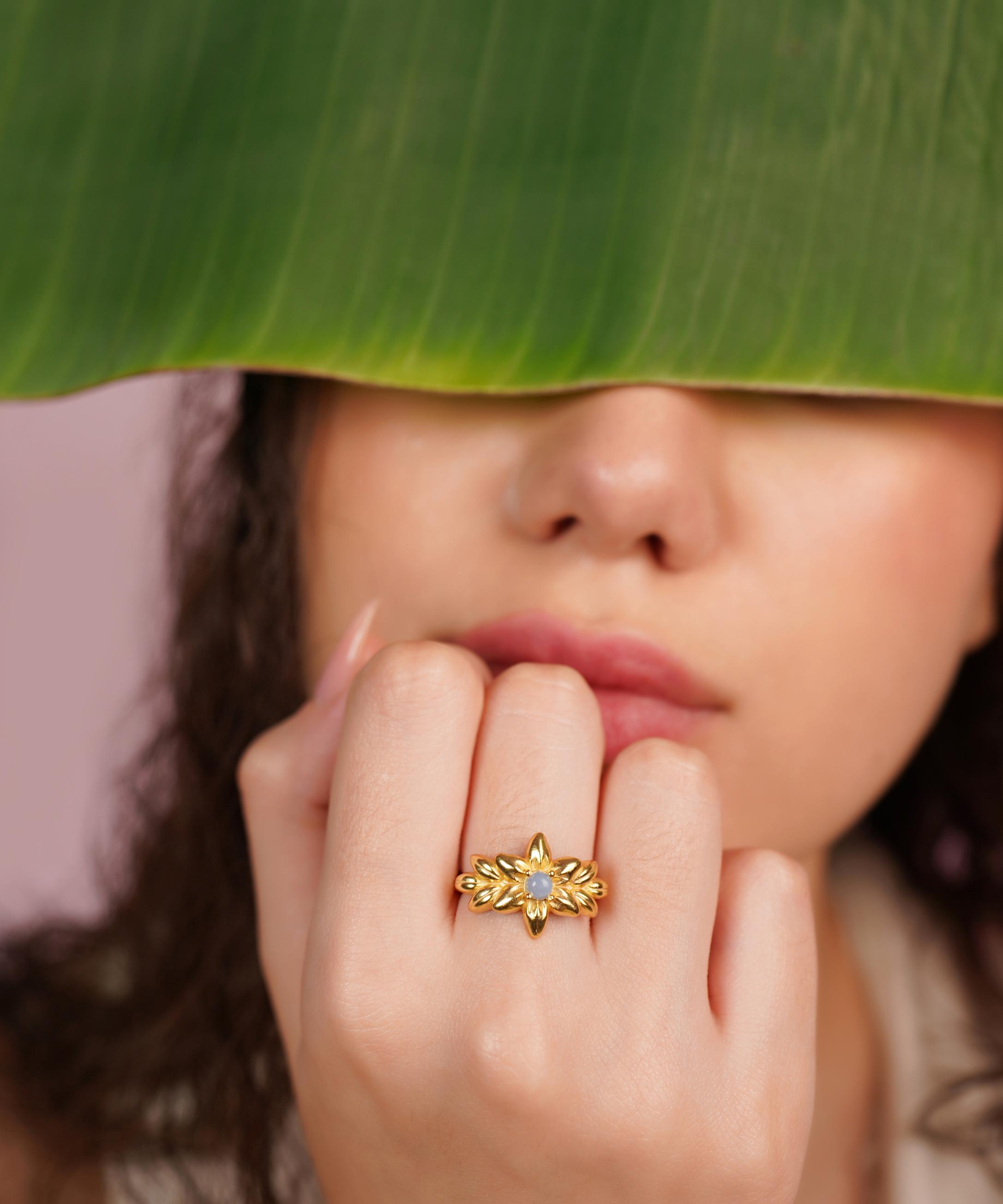 MC Paris Turquoise Botanical Ring