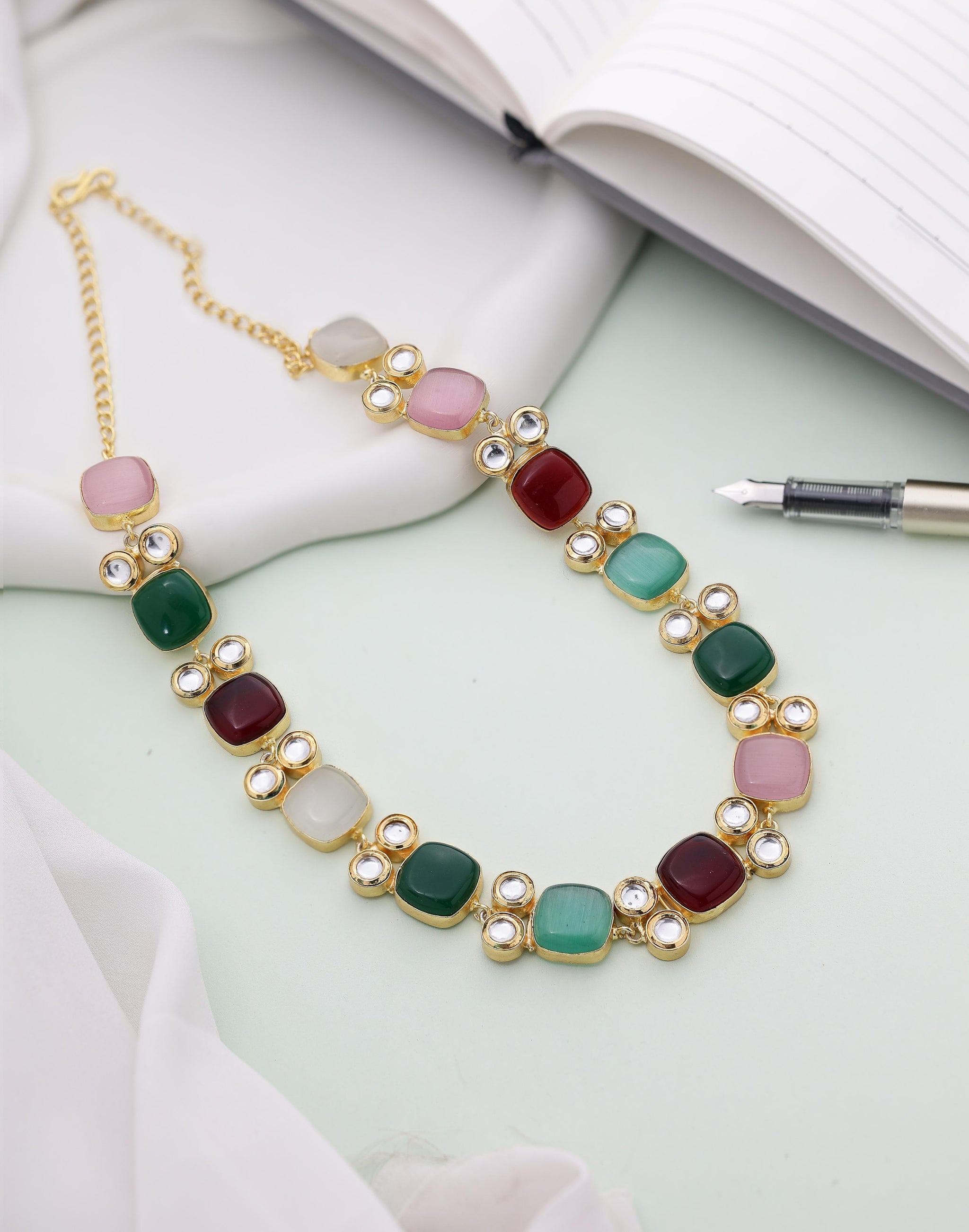 Crystal Cascade Necklace Set