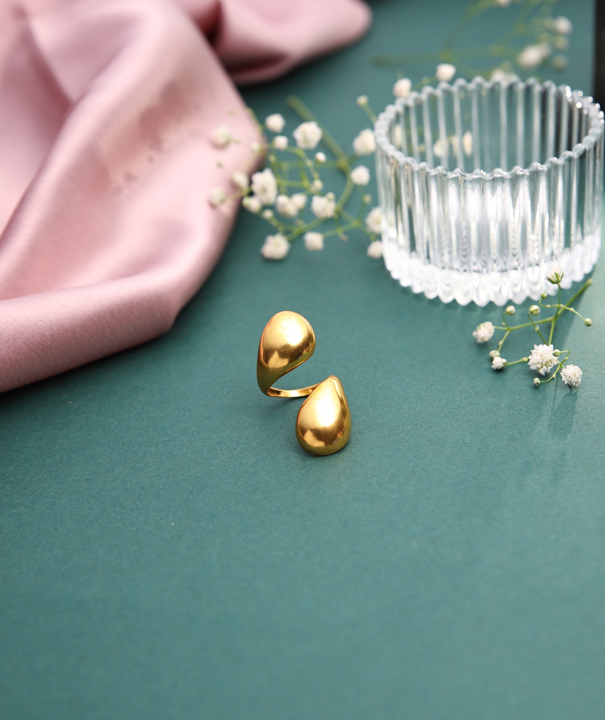 Spiral Adjustable Gold Tone Ring