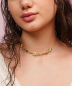 MC Paris White Quartz Botanical Necklace