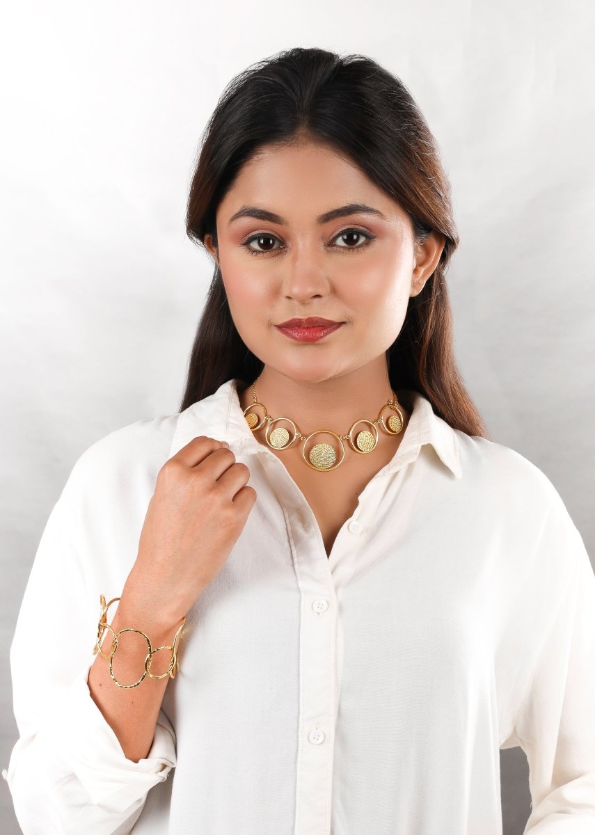 5 Textured Coin Necklace - Jiaarajewellery