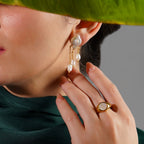 Baroque Pearl Solitaire Ring