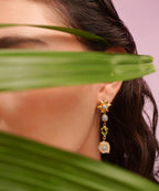 MC Paris White Quartz Botanical Earrings