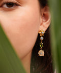 MC Paris White Quartz Botanical Earrings