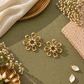 Twist & Twirl Pearl Studded Flower Earrings