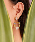 MC Paris Pink Opal-White Quartz  Earrings