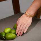 Baroque Pearl Rose Quartz Cuff Bracelet