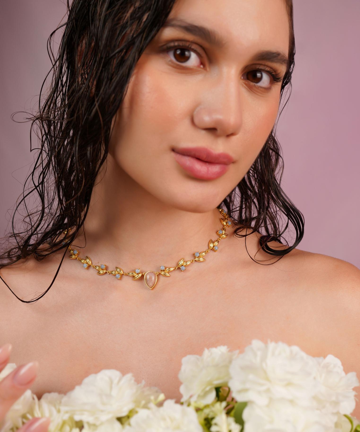 MC Paris Pink Opal Botanical Necklace