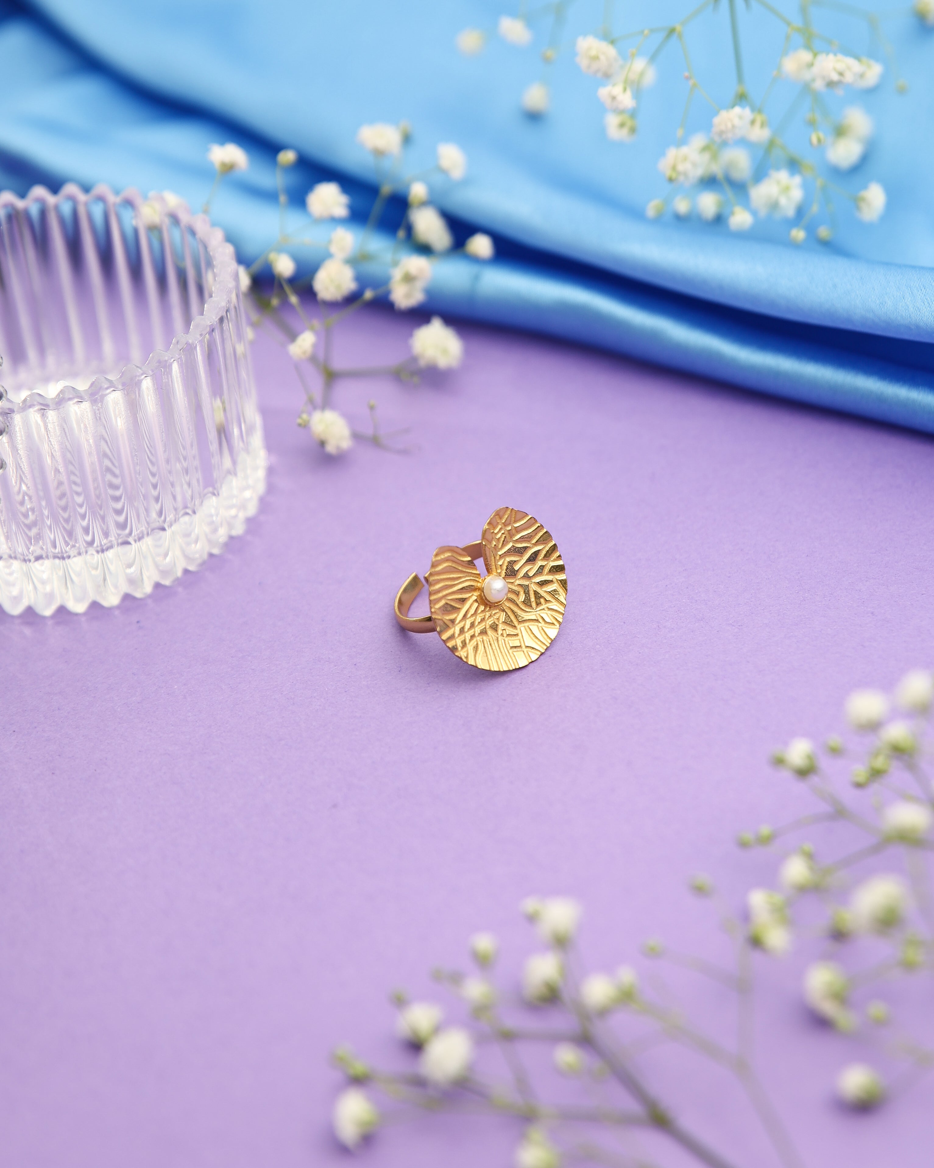 Lotus Leaf Pendant with Ring