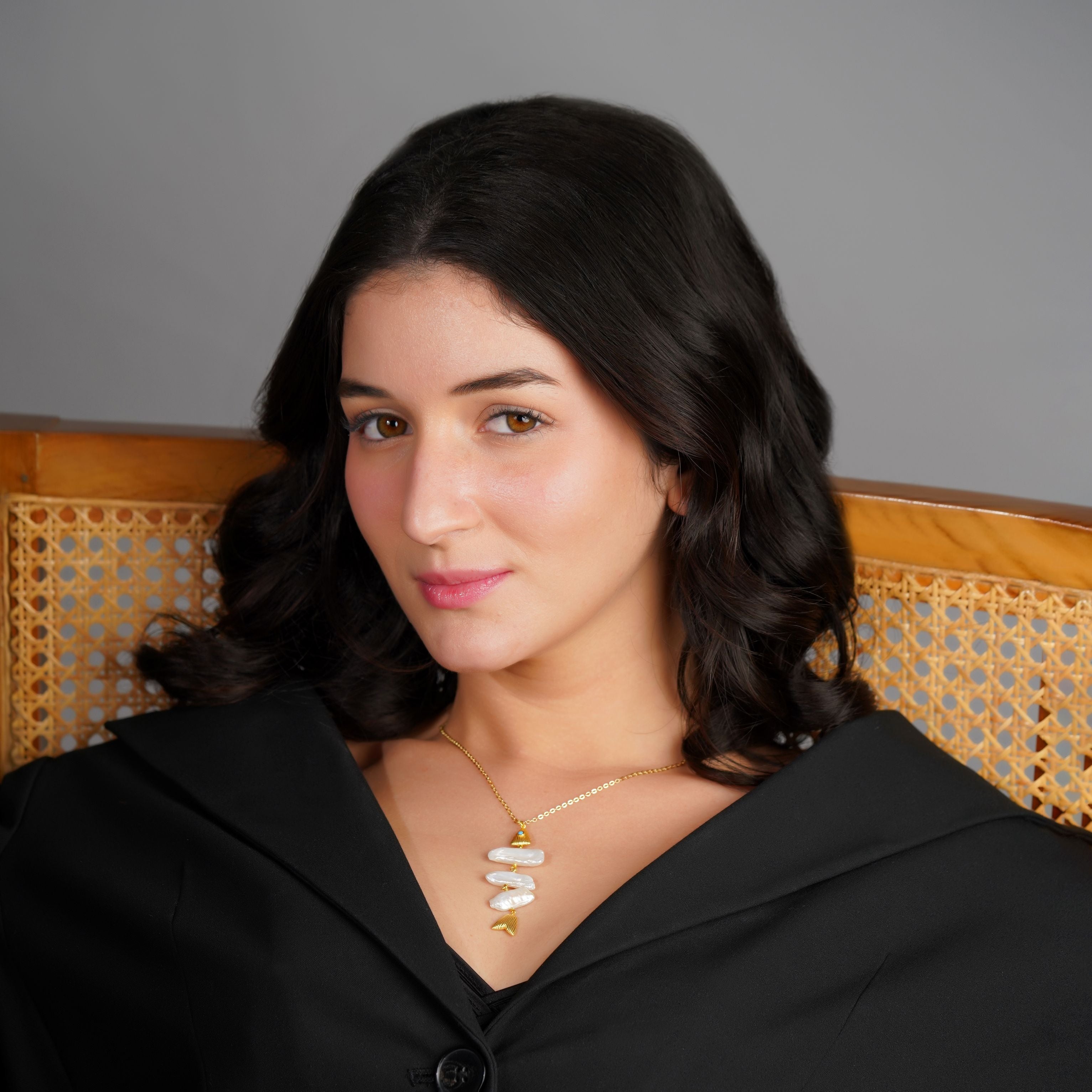 Pearl Fish Charm Necklace