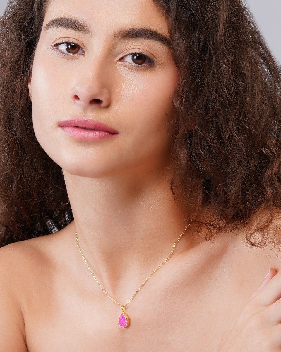 92.5 Sterling Silver Cosmic Solar Druzy Pendant Necklace - Jiaarajewellery