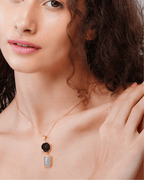 92.5 Sterling Silver Dual Drop Labradorite pendant Necklace - Jiaarajewellery