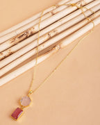 92.5 Sterling Silver Dual Drop Moon Stone pendant Necklace - Jiaarajewellery