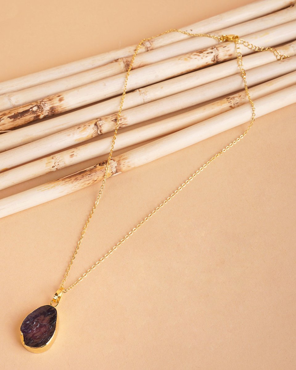 92.5 Sterling Silver Moonlight Solo Amethyst Pendant Necklace - Jiaarajewellery