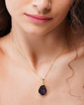 92.5 Sterling Silver Moonlight Solo Amethyst Pendant Necklace - Jiaarajewellery