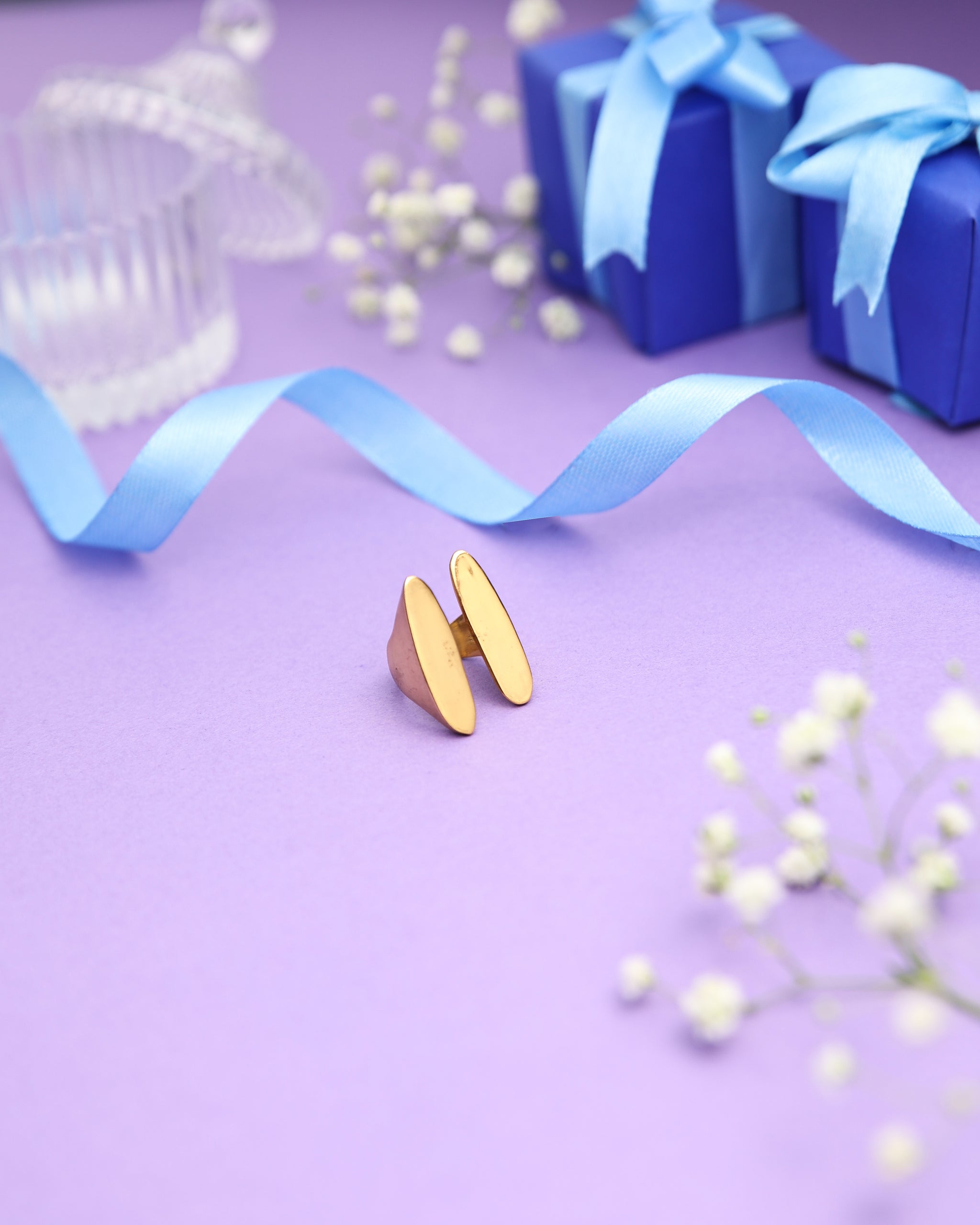 Hammered dual Plate Ring