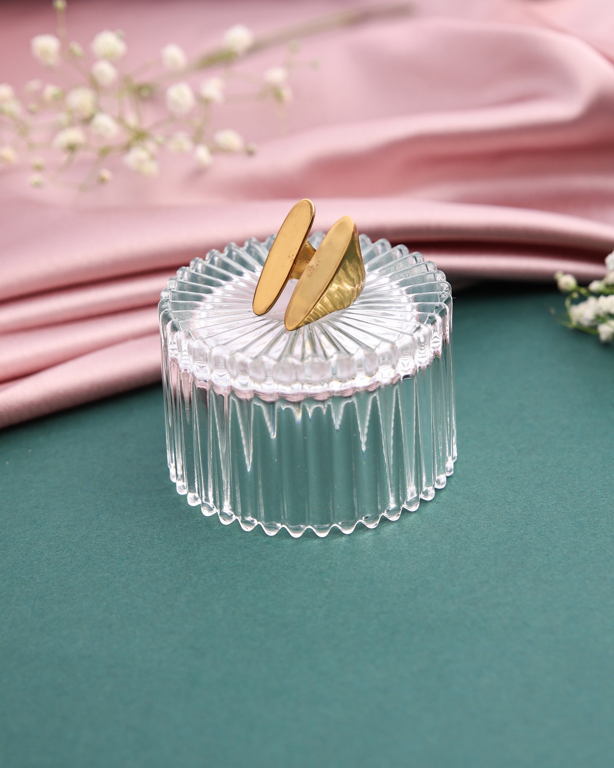 Hammered dual Plate Ring