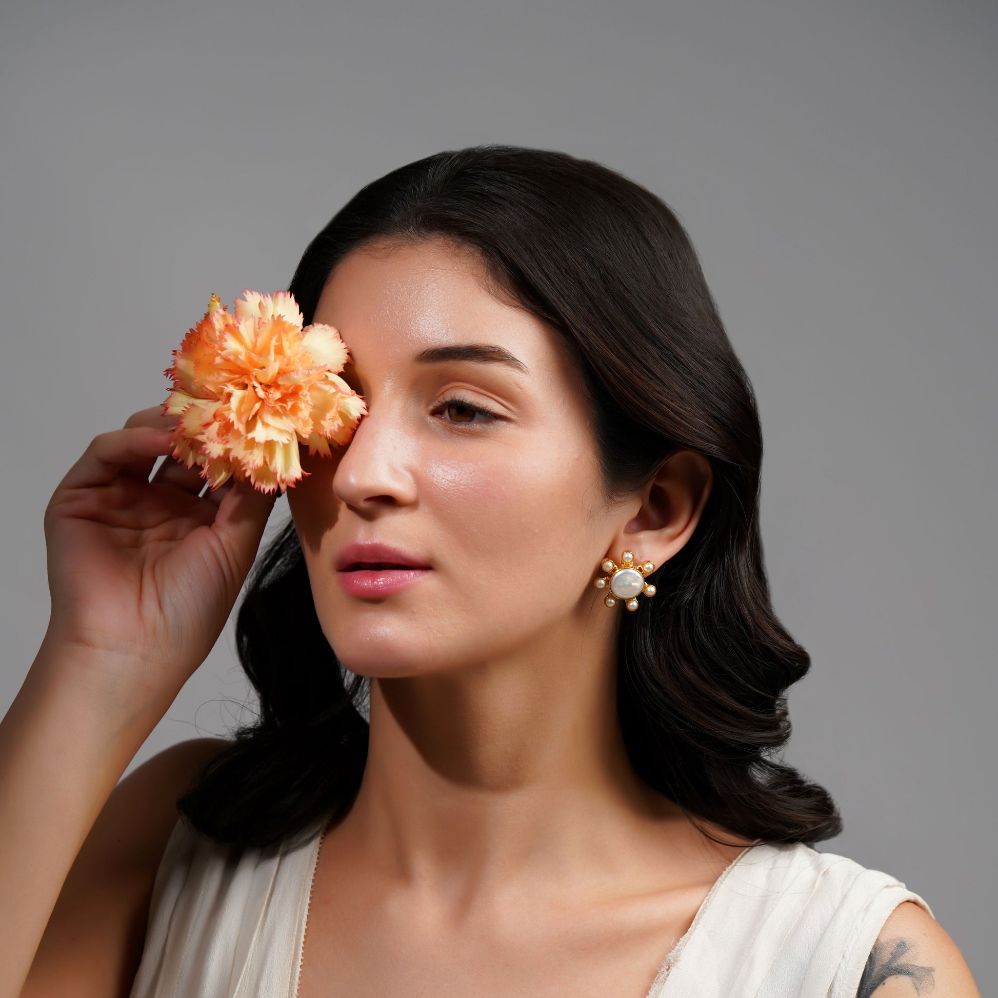Baroque Pearl Stud Earrings