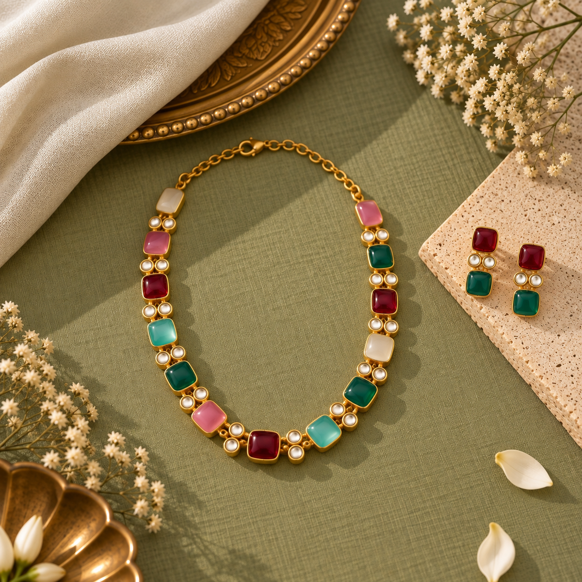 Cascade Crystal Necklace Set