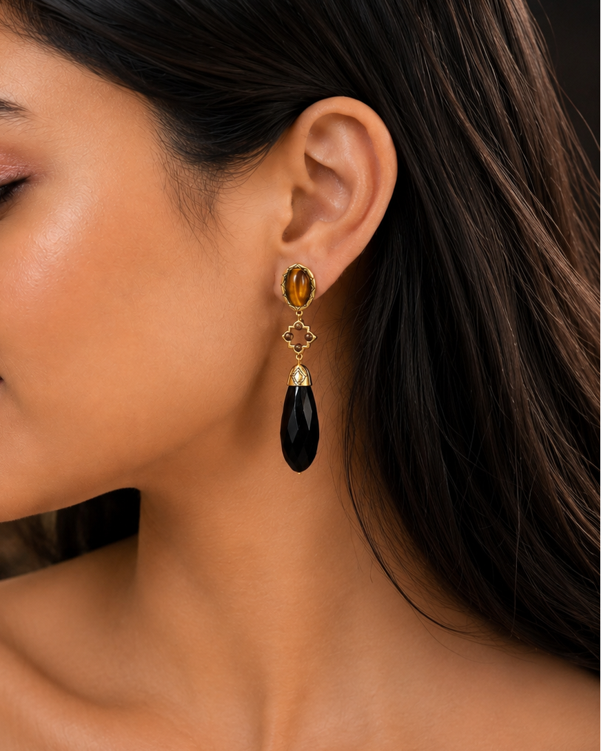 MC Paris Black Onyx Drop Earrings
