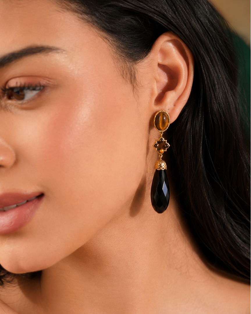 MC Paris Black Onyx Drop Earrings