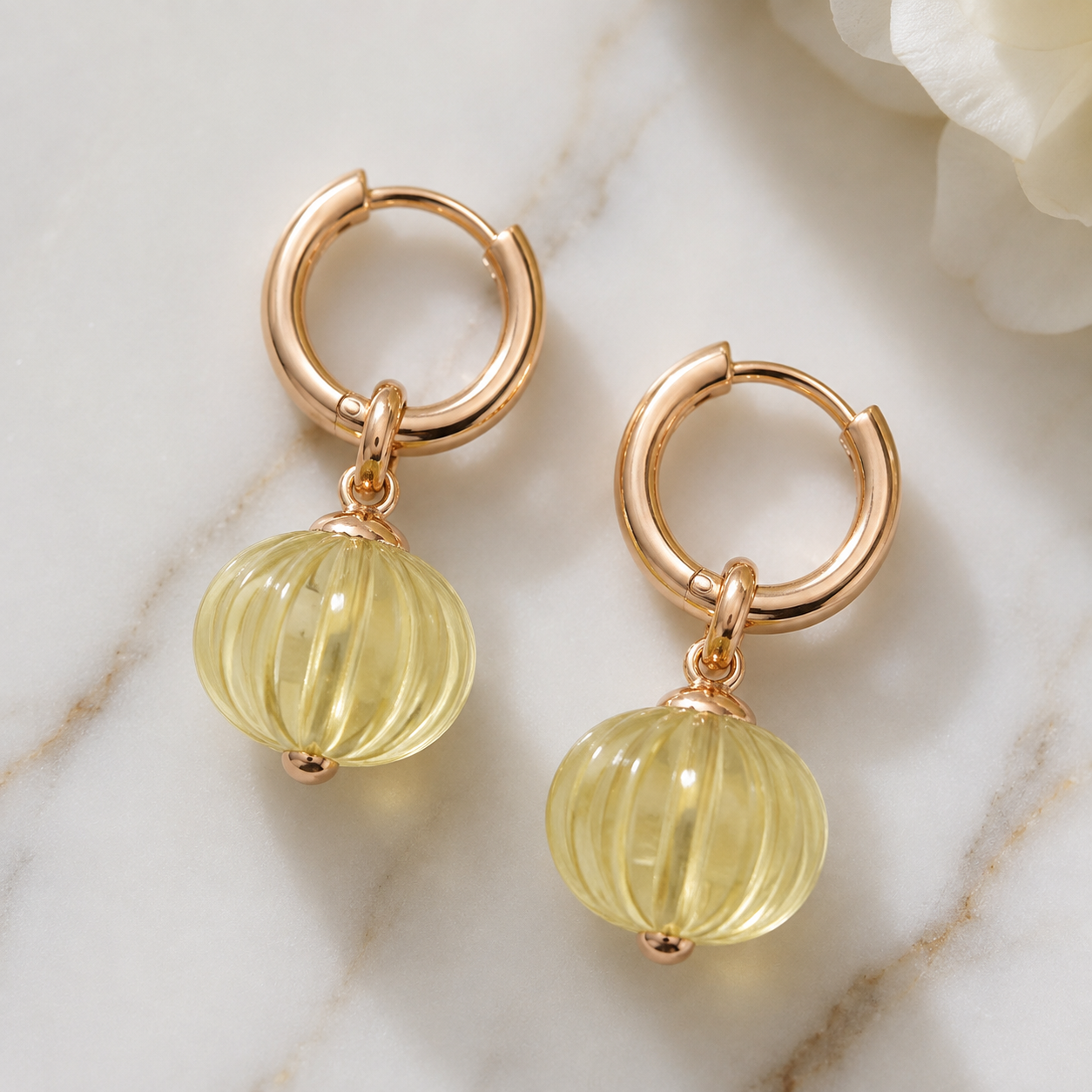 MC Paris Lemon Quartz Parisian Earrings