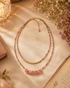 MC Paris Tourmaline Double layer Pendant- Pink
