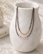 MC Paris Tourmaline Double layer Pendant- Pink