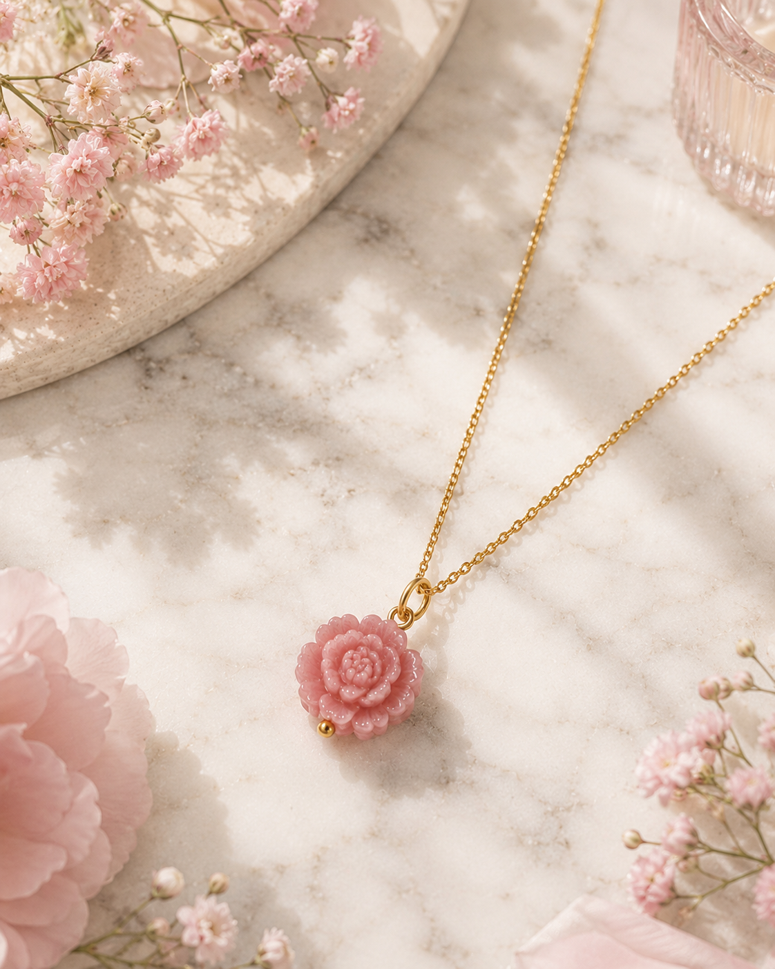 MC Paris January Carnation Birthstone Pendant