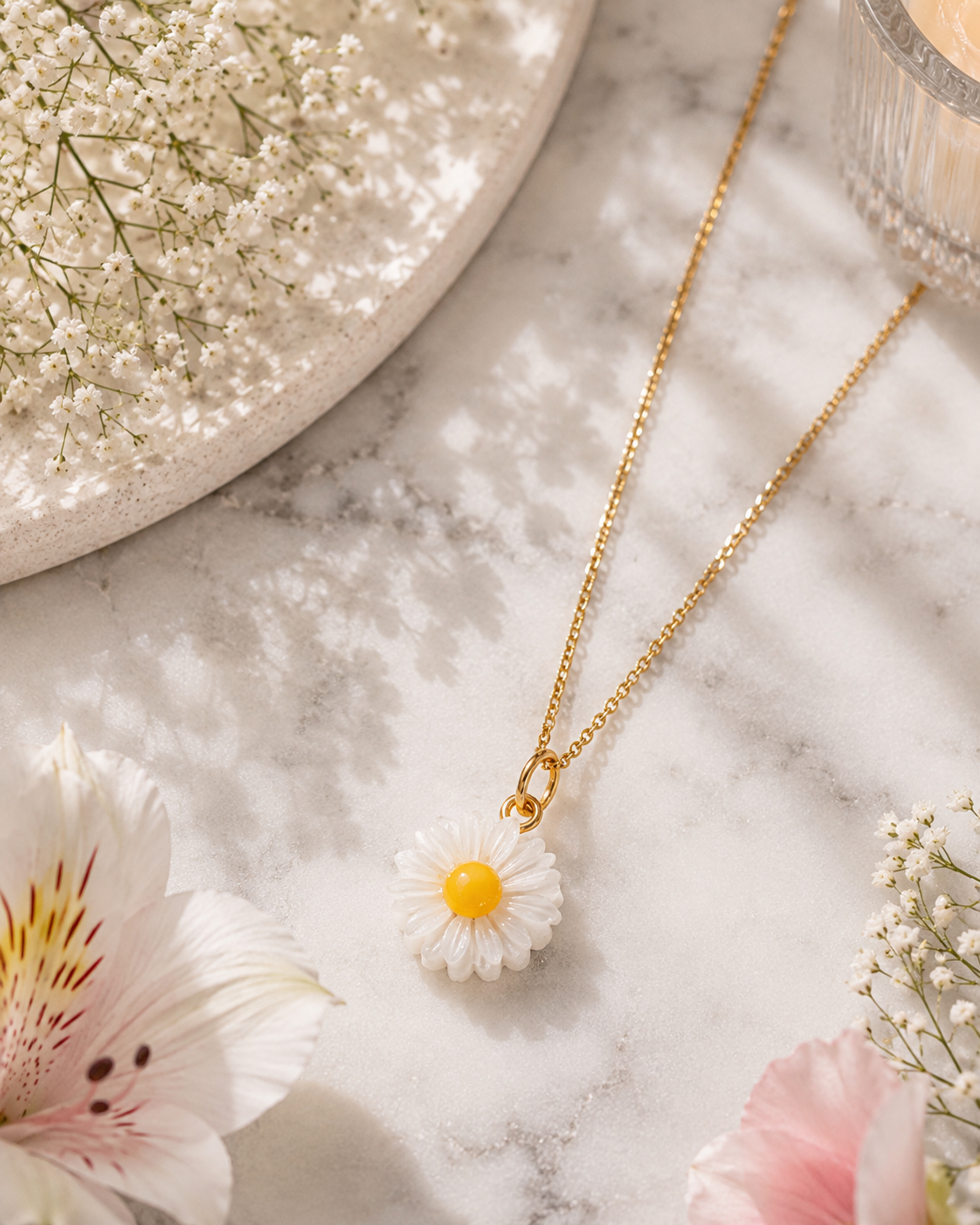 MC Paris April Daisy Birthstone Pendant