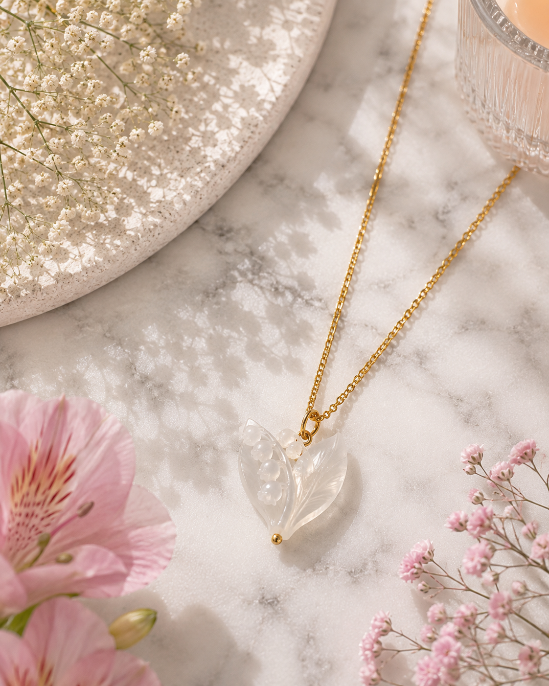 MC Paris May Lily of the Valley Birthstone Pendant