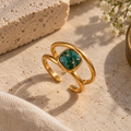 Green Mohave dual Cuff Ring