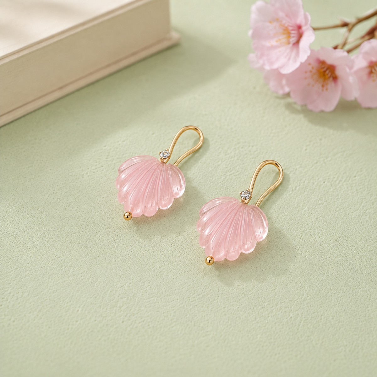 MC Paris Rose Quartz Parisian Earrings