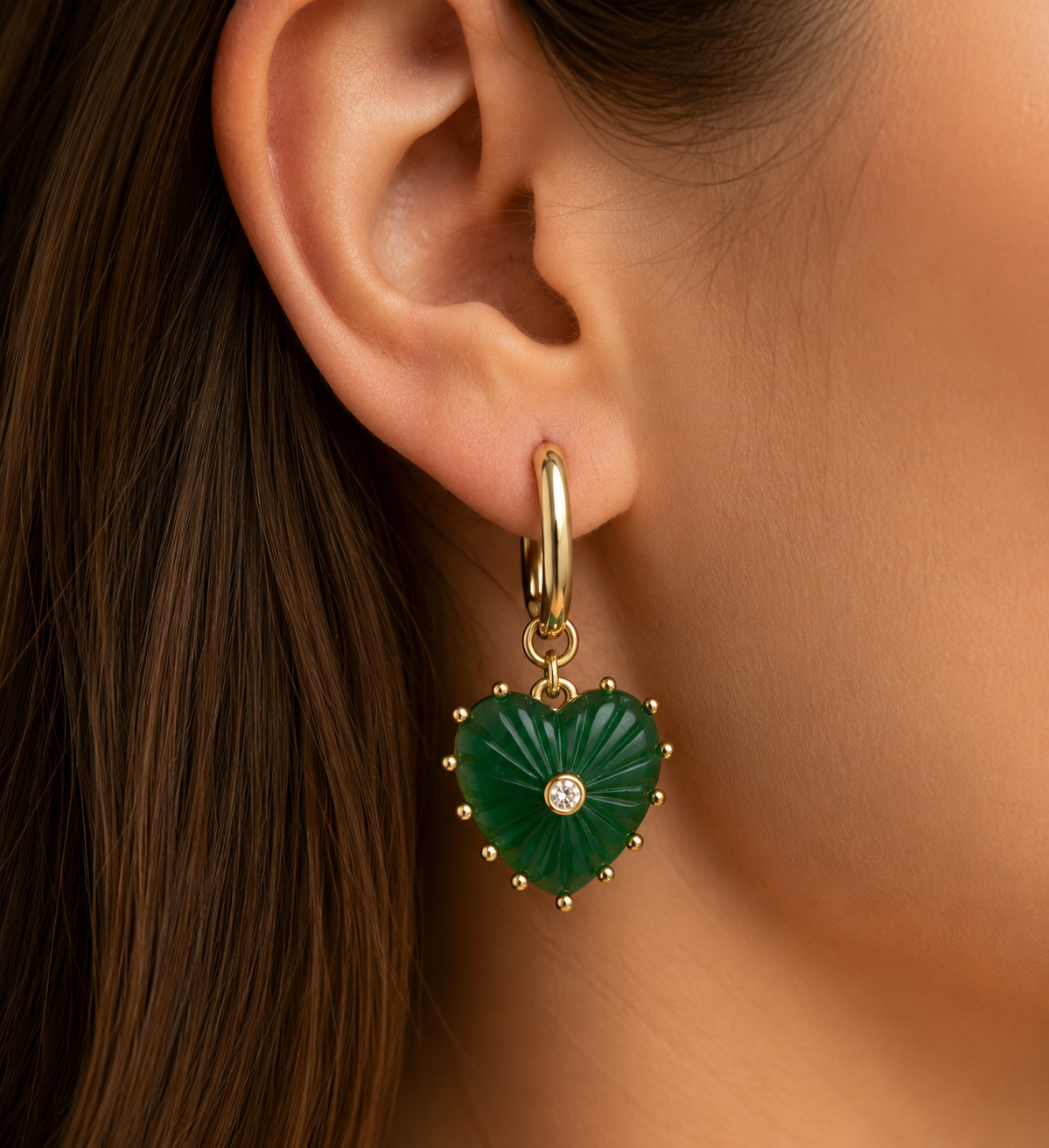 MC Paris Green Onyx Parisian Earrings