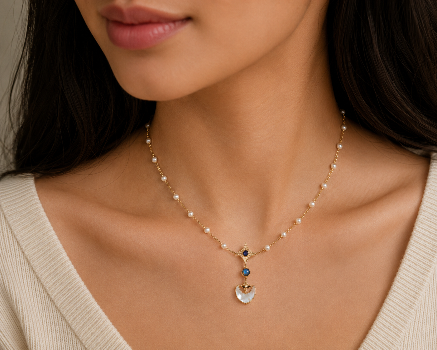 MC Paris Labradorite- Moonstone Necklace